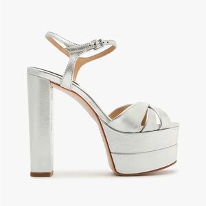 NWT Keefa High Sandal - Silver Platform Sz 8.5, in box, SCHUTZ